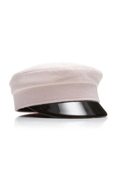 Shop Ruslan Baginskiy Hats Embroidered Wool Baker Boy Cap In Pink