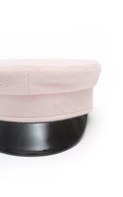 Shop Ruslan Baginskiy Hats Embroidered Wool Baker Boy Cap In Pink