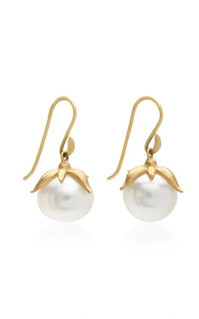 Shop Annette Ferdinandsen 18k Gold And Pearl Earrings