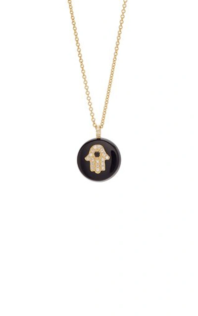 Shop Noush Jewelry Coexist 18k Gold Onyx And Diamond Necklace