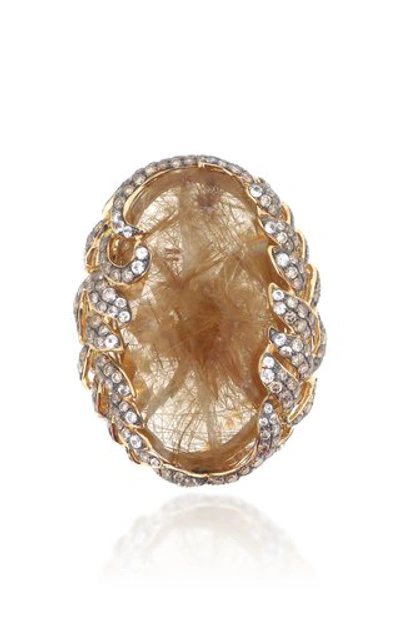 Shop Wendy Yue 18k Yellow Gold Sapphire And Diamond Ring