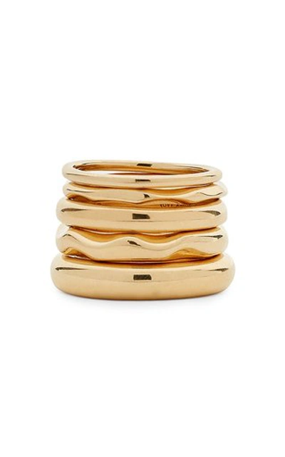 Shop Bottega Veneta Women's Set-of-five Gold-plated Sterling Silver Rings