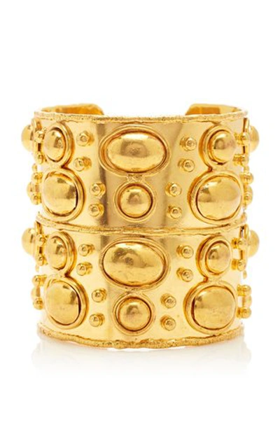 Shop Sylvia Toledano Manchette And Byzance Gold-plated Wide Cuff