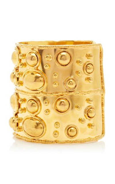 Shop Sylvia Toledano Manchette And Byzance Gold-plated Wide Cuff