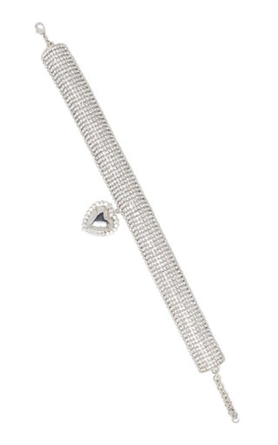 Shop Alessandra Rich Silver-tone And Crystal Choker