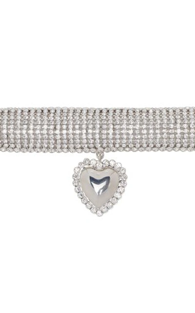 Shop Alessandra Rich Silver-tone And Crystal Choker