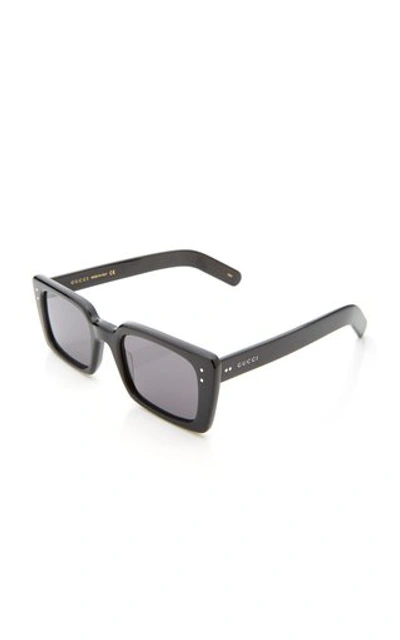 Shop Gucci Two-tone Square-frame Acetate Sunglasses In Black