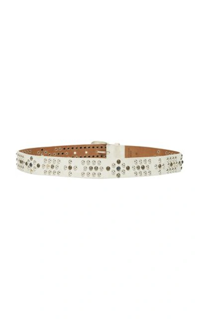 Shop Isabel Marant Devis Studded Leather Belt In White