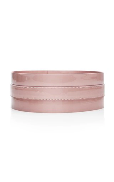 Shop Brandon Maxwell Patent Leather Waist Belt In Pink