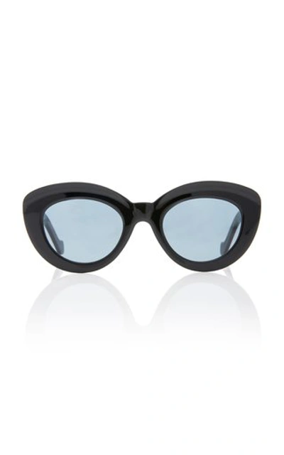 Shop Loewe Cat-eye Acetate Sunglasses In Black