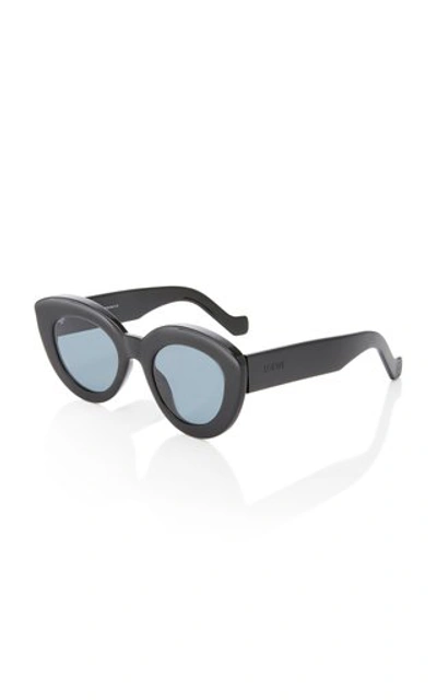 Shop Loewe Cat-eye Acetate Sunglasses In Black