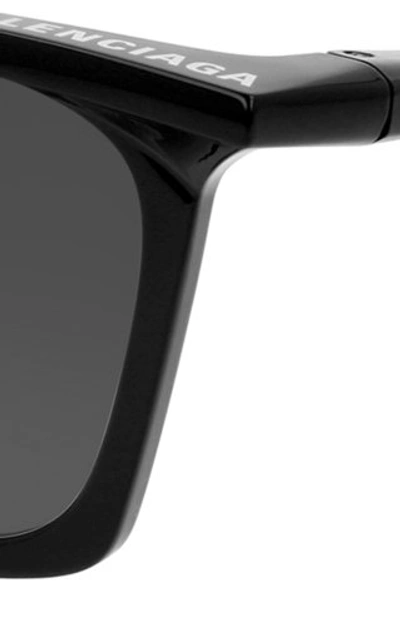 Shop Balenciaga Women's Rim Square-frame Acetate Sunglasses In Black