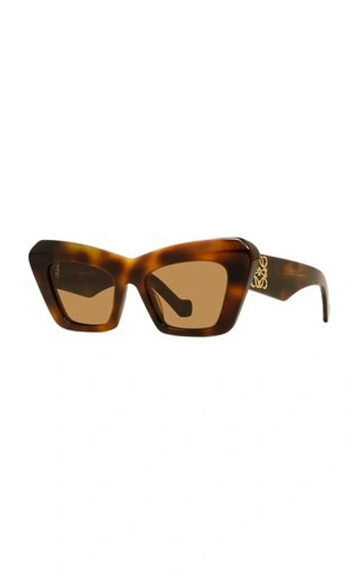 Shop Loewe Women's Cat-eye Acetate Sunglasses In Brown