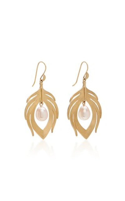 Shop Annette Ferdinandsen 14k Gold And Pearl Earrings