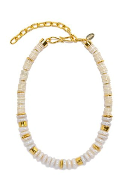 Shop Lizzie Fortunato Women's Refresh Gold-plated Bead And Pearl Necklace In White