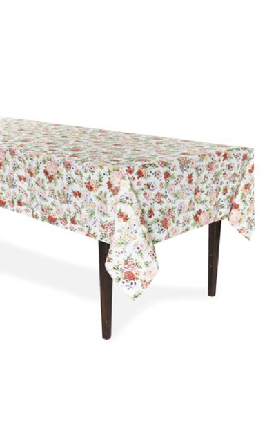 Shop Emilia Wickstead Light Floral Linen Tablecloth In Pink