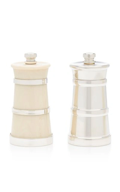 Shop Moda Domus Silver Pepper And Ivory Salt Shaker Set In Multi