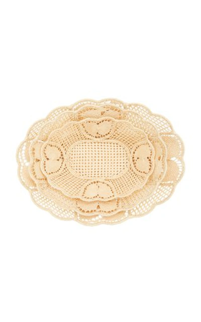 Moda Domus Set-of-3 Nesting Raffia Bowls In Neutral
