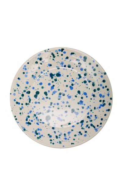 Este Ceramiche Set-of-four Ceramic Dinner Plates In White,blue