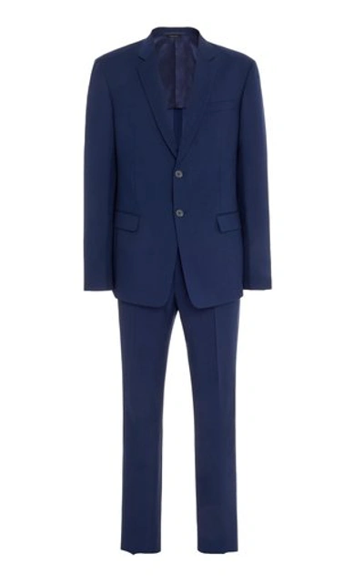 Shop Prada Wool And Mohair Suit In Blue