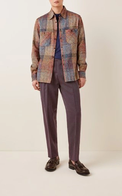 Shop Missoni Woven Checkered Pants In Multi