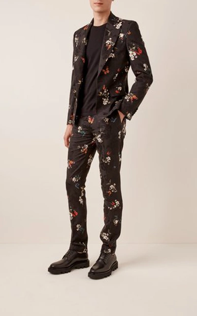 Shop Amiri Butterfly Jacquard Straight-leg Pants In Black