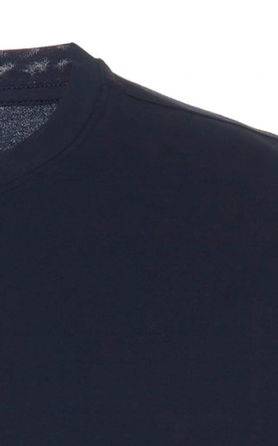 Shop Prada Stretch Cotton-jersey T-shirt In Navy