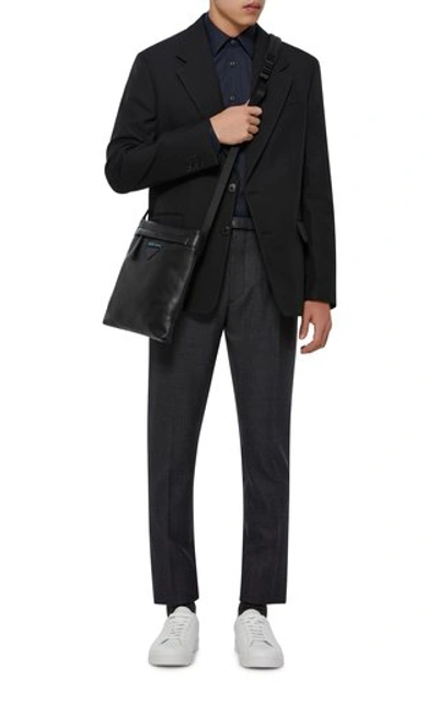 Shop Prada Slim-fit Wool Blazer In Black