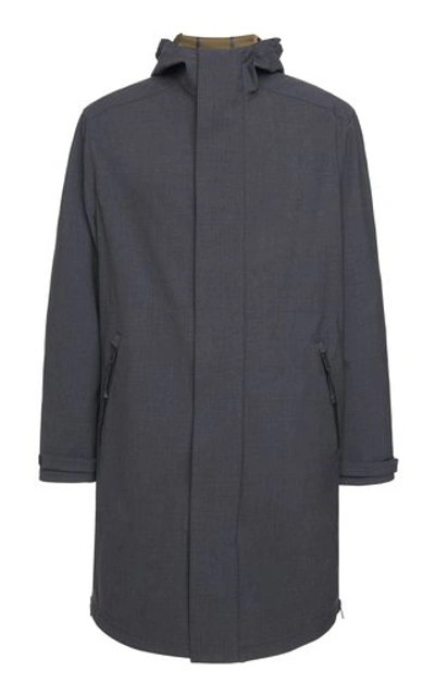 Shop Prada Hooded Shell Raincoat In Grey