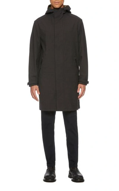 Shop Prada Hooded Shell Raincoat In Grey
