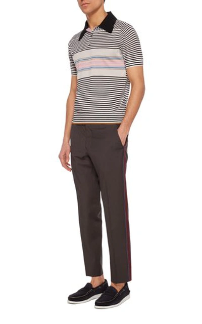 Shop Prada Striped Wool Polo