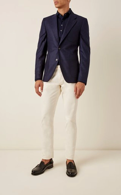 Shop Salle Privée Havre Slim-fit Wool Blazer In Navy