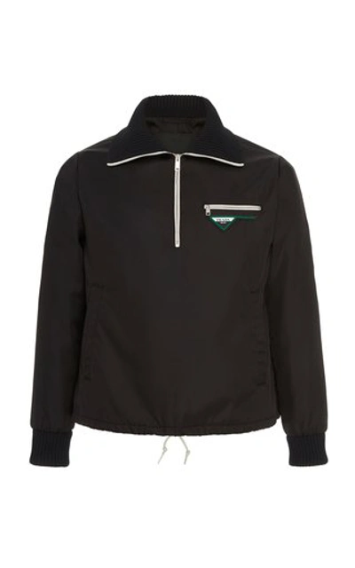 Shop Prada Half-zip Shell Blouson Jacket In Black