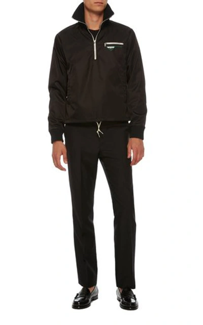 Shop Prada Half-zip Shell Blouson Jacket In Black