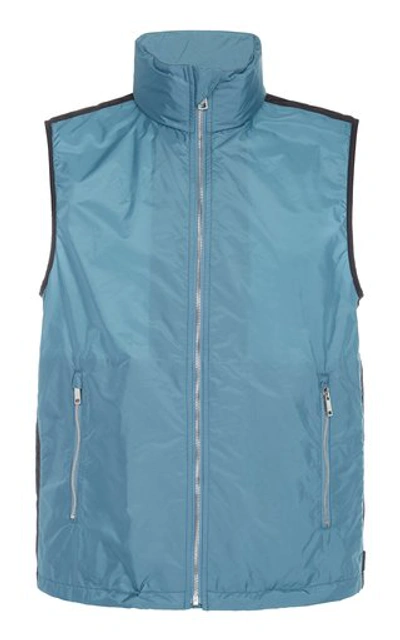 Shop Prada Piped Shell Vest In Green