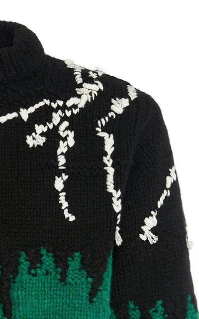 Shop Prada Jacquard-knit Sweater In Black