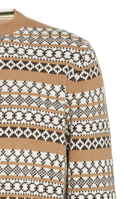 Shop Prada Wool Fair Isle Sweater In Neutral