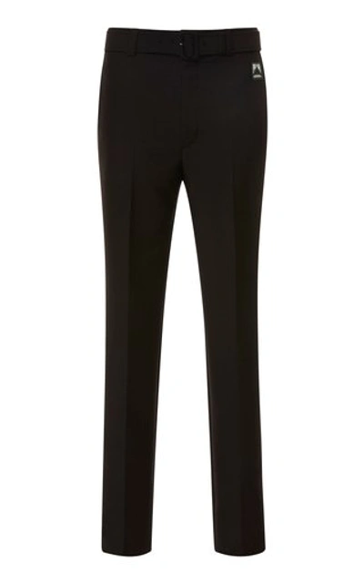 Shop Prada Summer Kid Slim-fit Mohair-blend Pants In Black