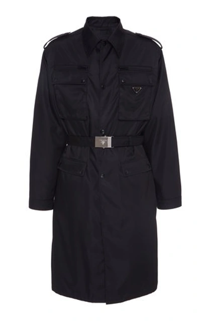 Prada Black Nylon Gabardine Coat