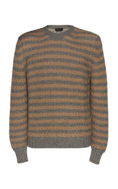 Shop Prada Striped Alpaca Sweater
