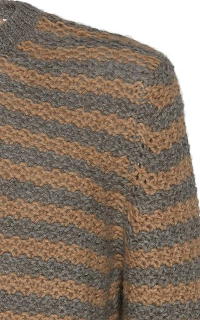 Shop Prada Striped Alpaca Sweater