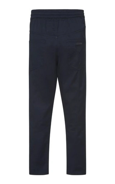 Shop Prada Cotton-twill Pants In Navy
