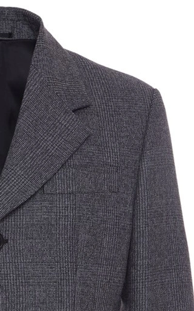 Shop Prada Single Breasted Checked Sportcoat In Grey