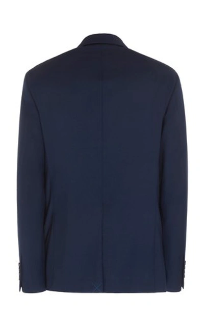 Shop Lanvin Tailored Wool Blazer In Navy