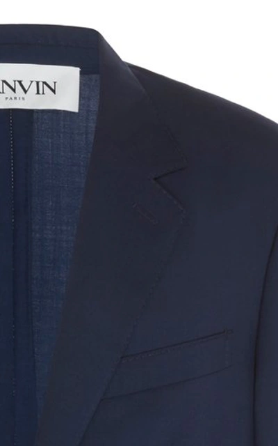 Shop Lanvin Tailored Wool Blazer In Navy