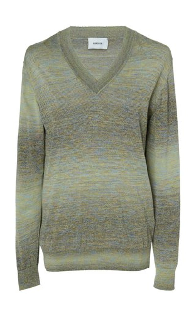 Shop Nanushka V-neck Summer Sweater In Green