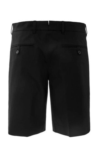 Shop Prada Cotton-gabardine Shorts In Black