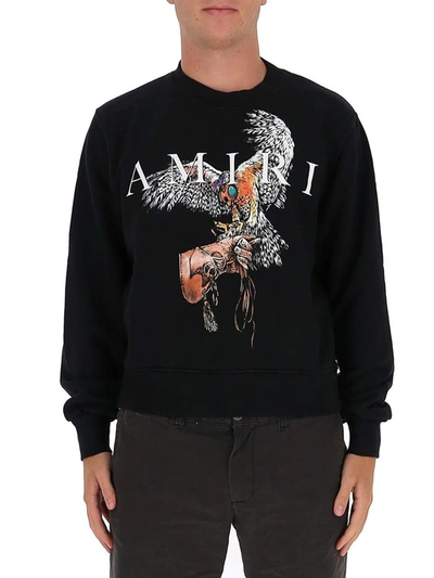 Shop Amiri Logo Print Sweatshirt In Black