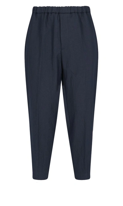 Shop Jil Sander Tapered Cropped Pants In Blue