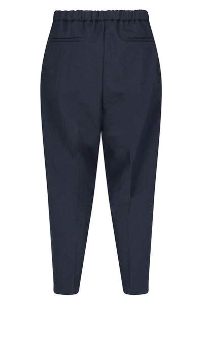 Shop Jil Sander Tapered Cropped Pants In Blue